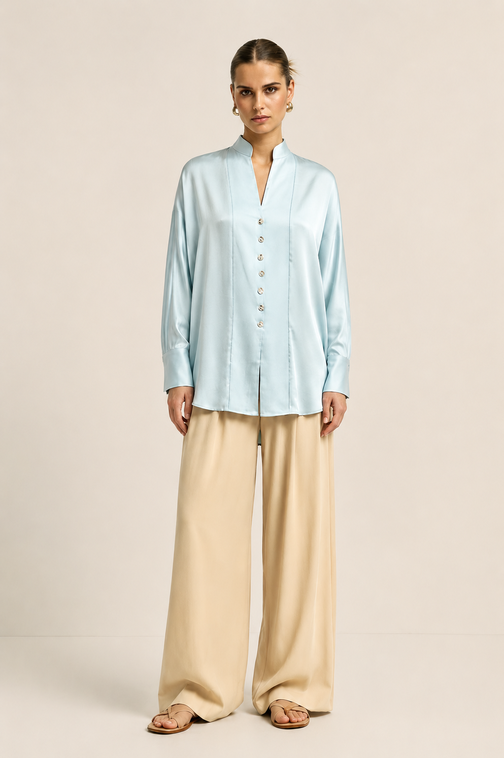 Tropical Breeze Blue Kaftan Blouse