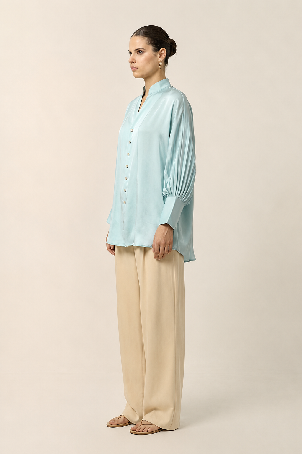 Tropical Breeze Blue Kaftan Blouse