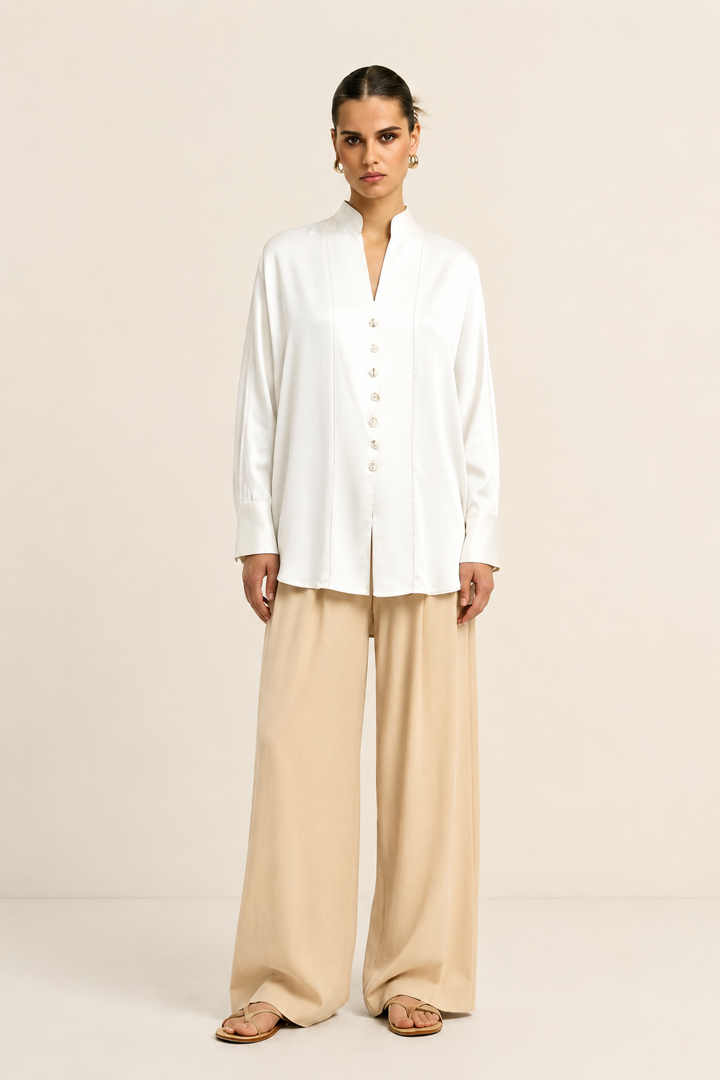Ivory White Kaftan Blouse