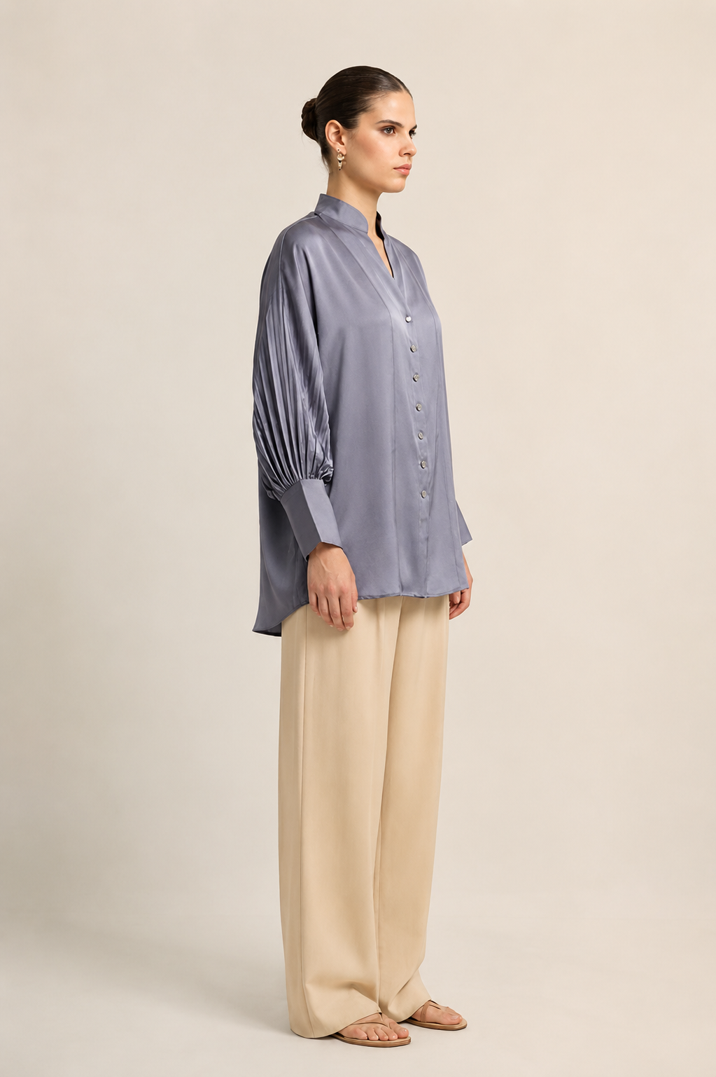 Steel Grey Kaftan Blouse