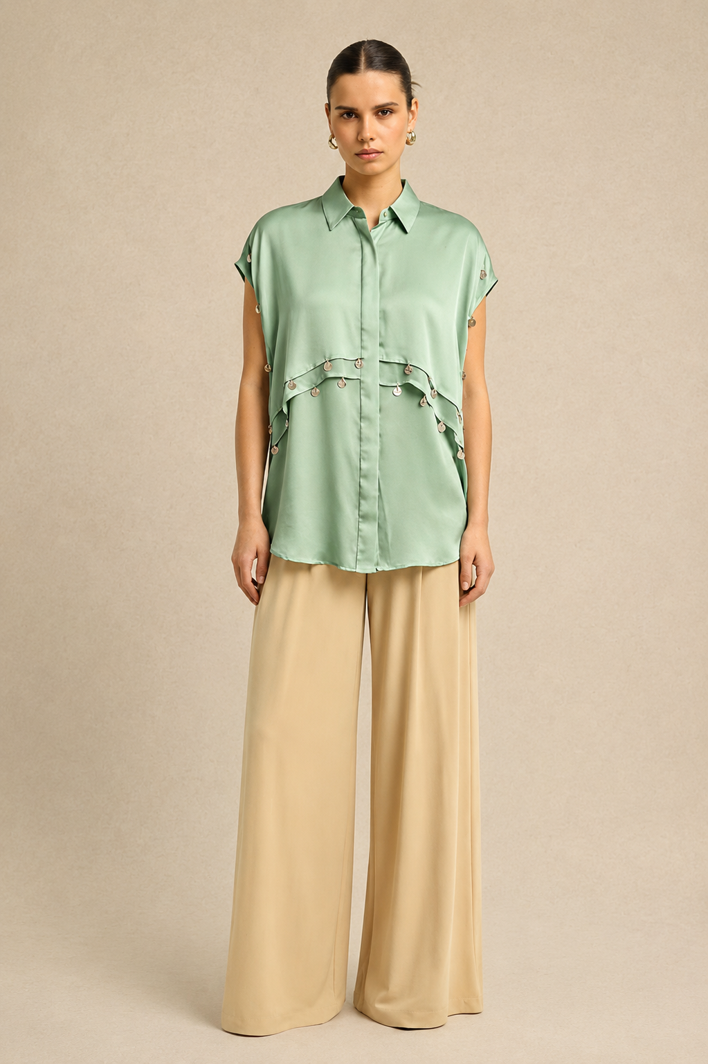 Ash Green Coin Flap Shirt