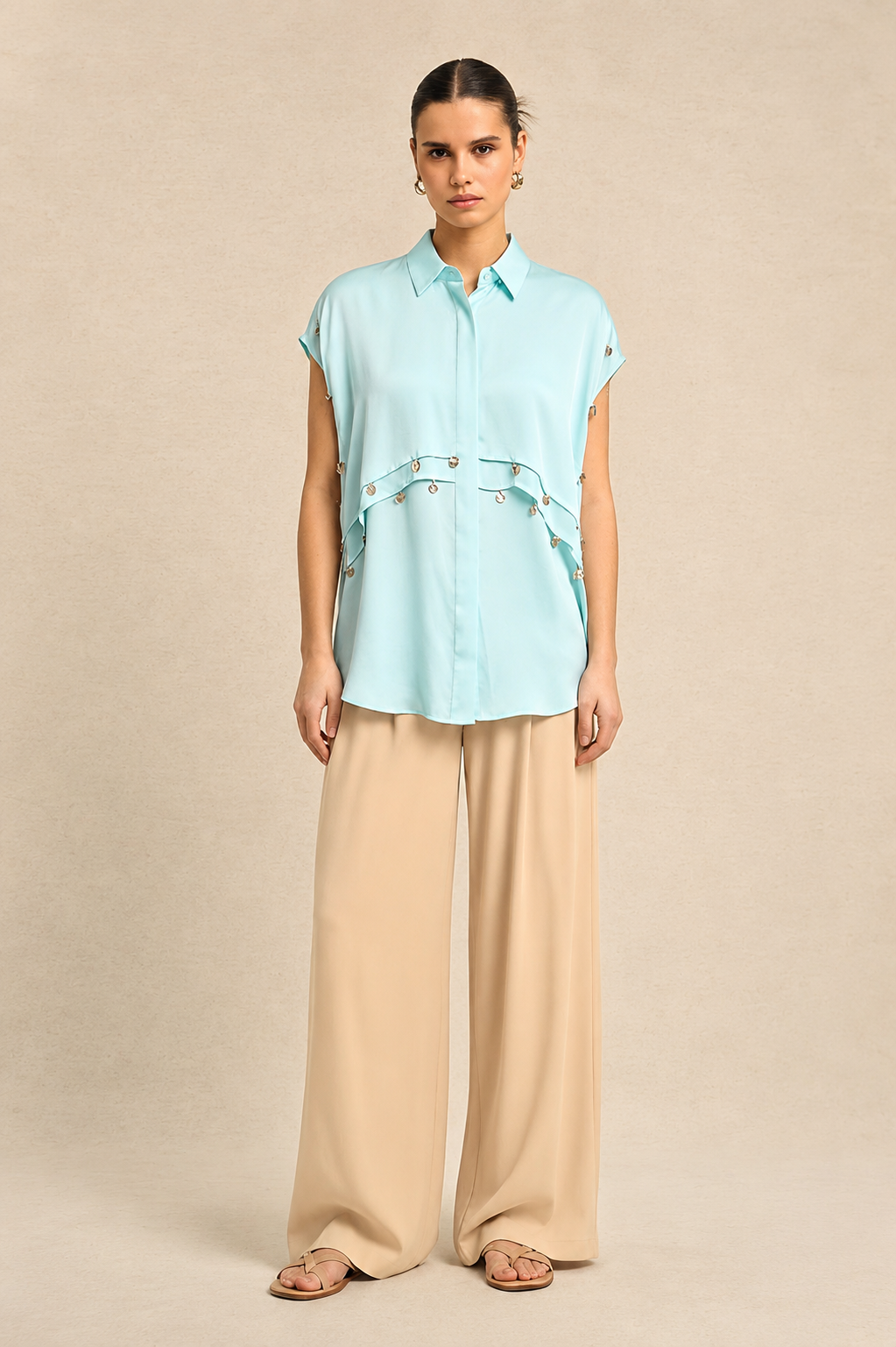 Tropical Breeze Blue Coin Flap Shirt