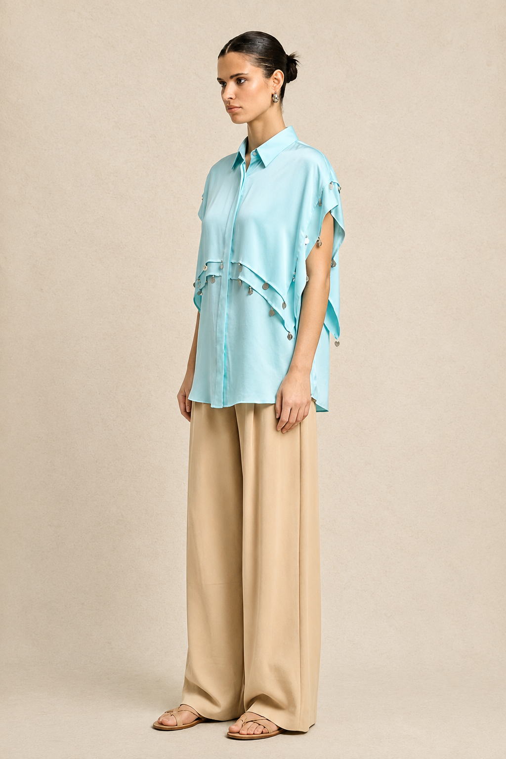 Tropical Breeze Blue Coin Flap Shirt