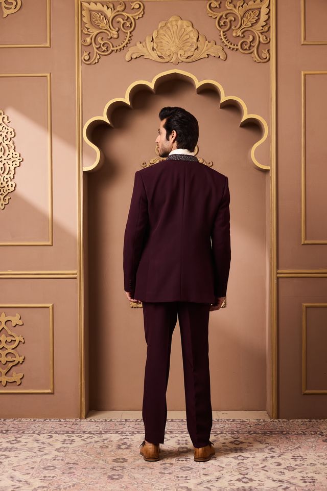 Burgundy Tuxedo Pant