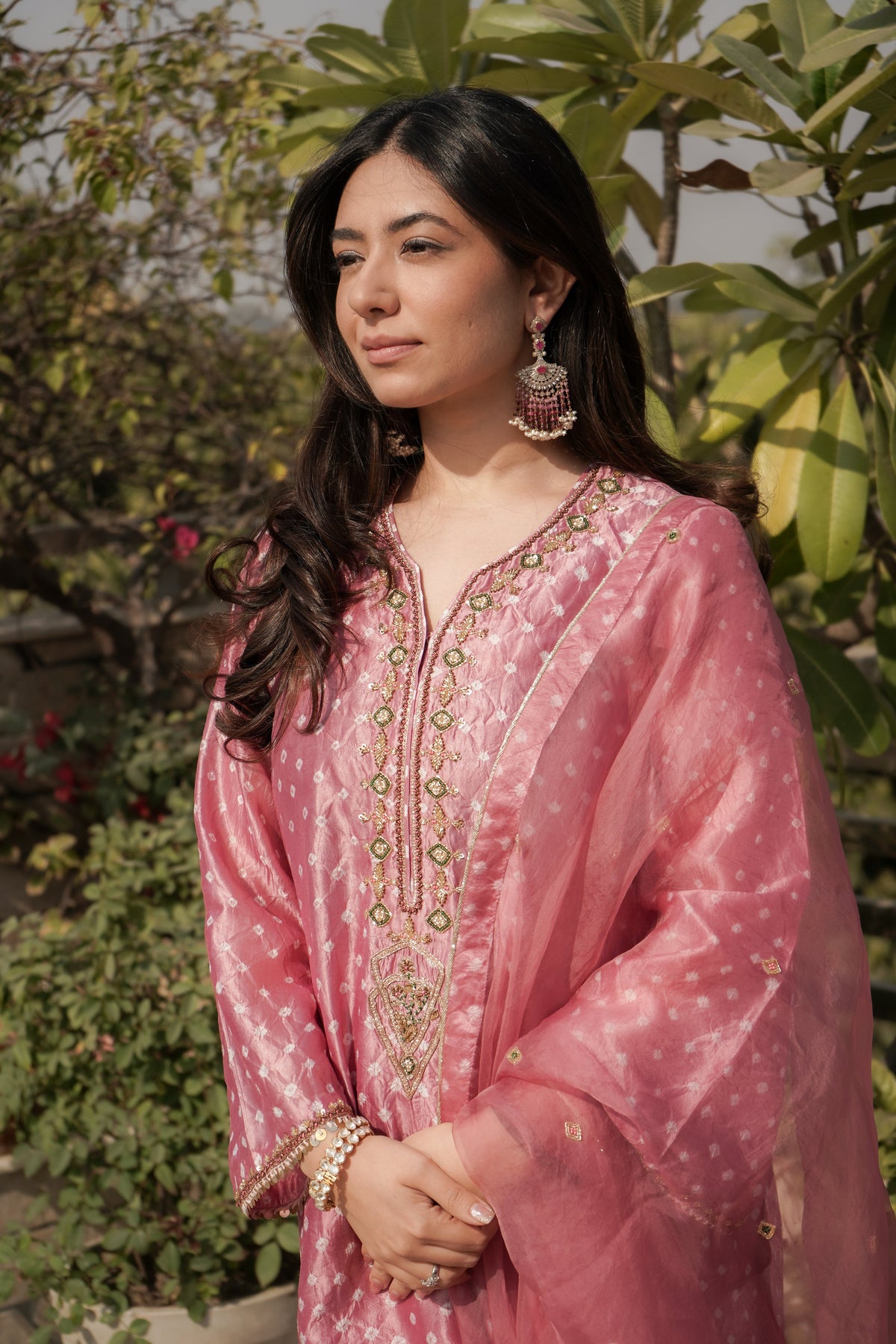 Blush Pink Bandhani Set