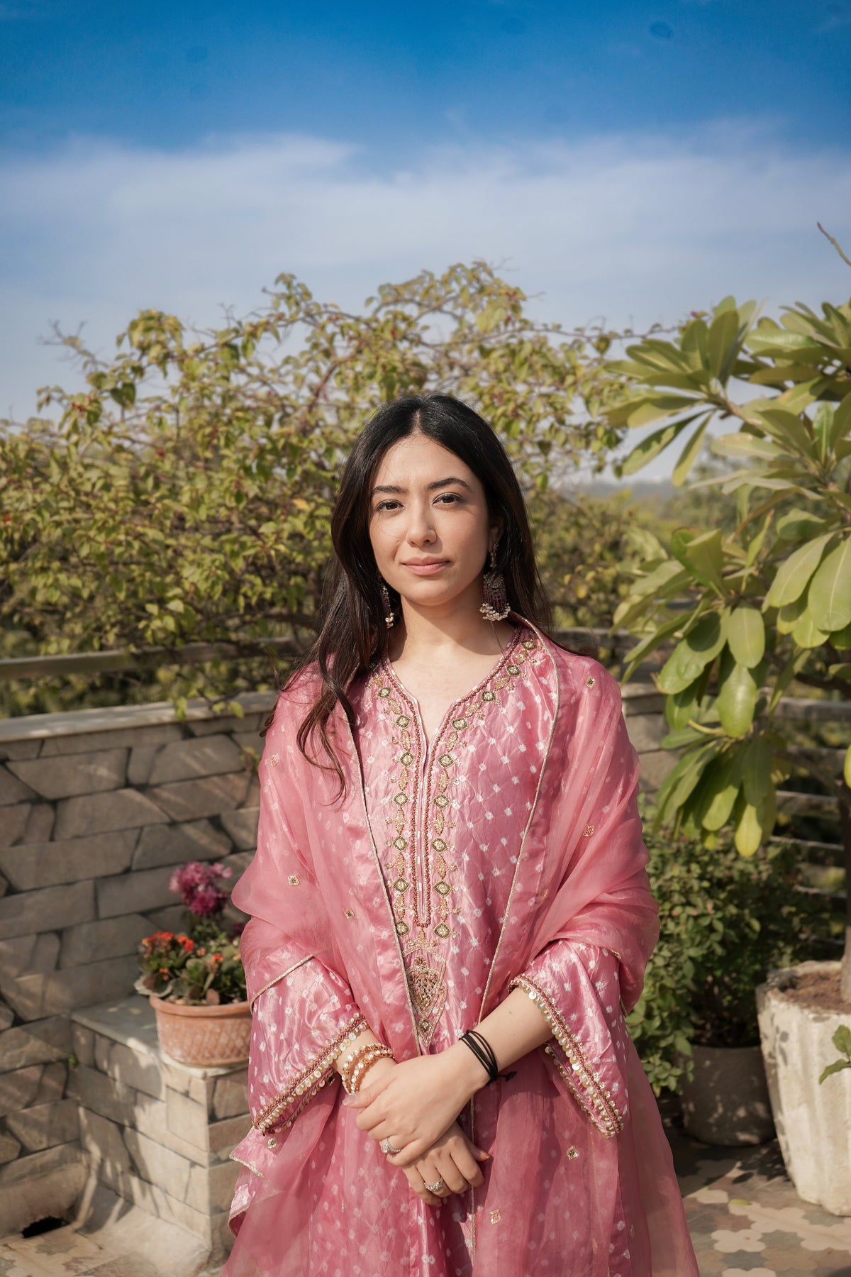 Blush Pink Bandhani Set