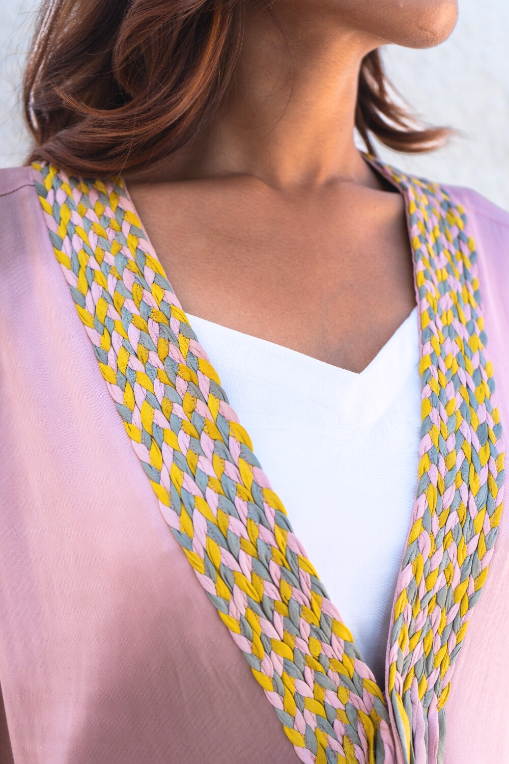 Pink Braided Short Cape