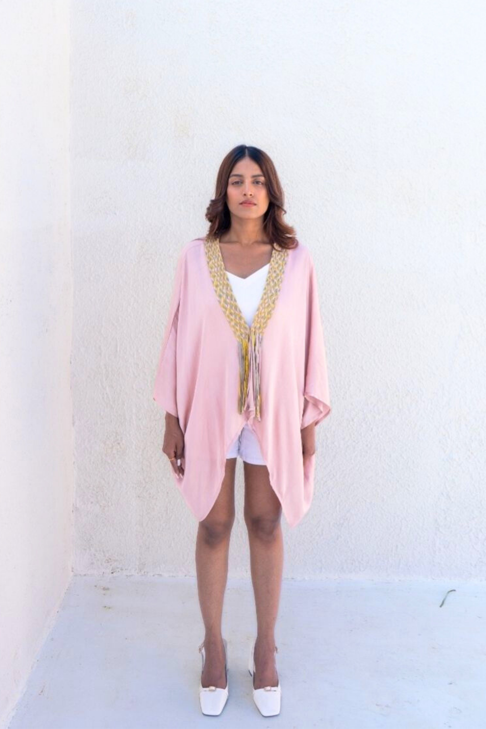 Pink Braided Short Cape