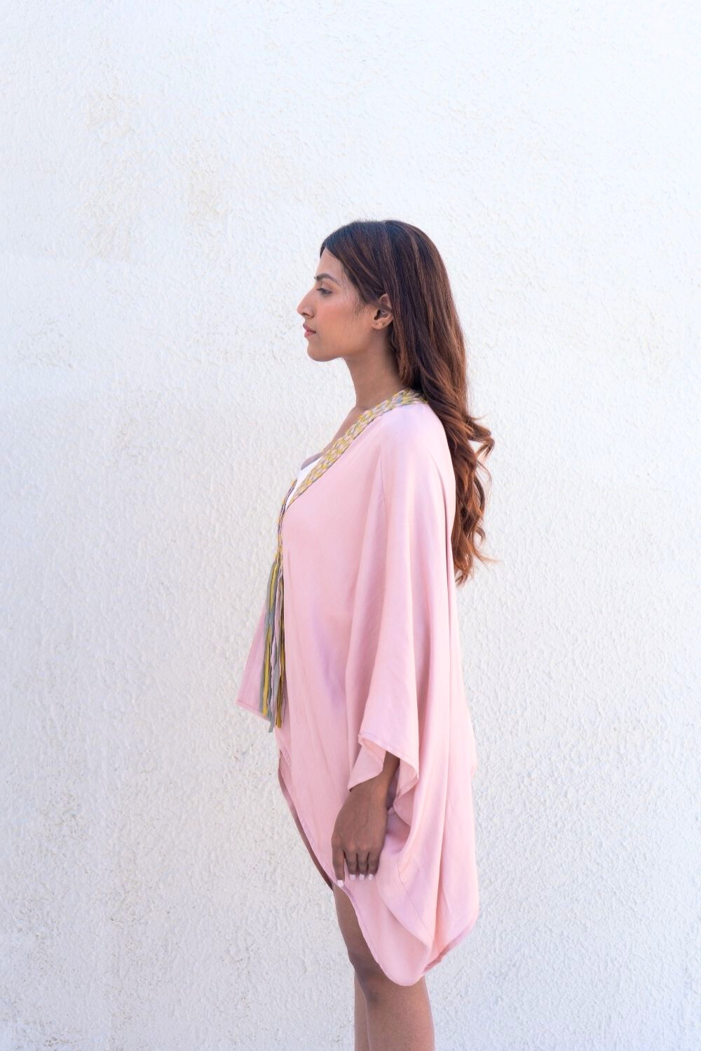 Pink Braided Short Cape