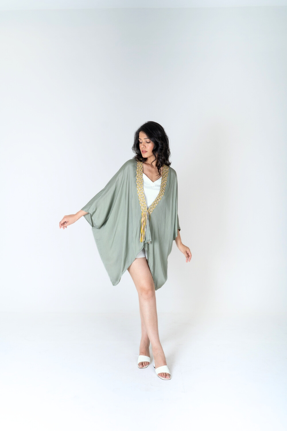 Green Braided Short Cape