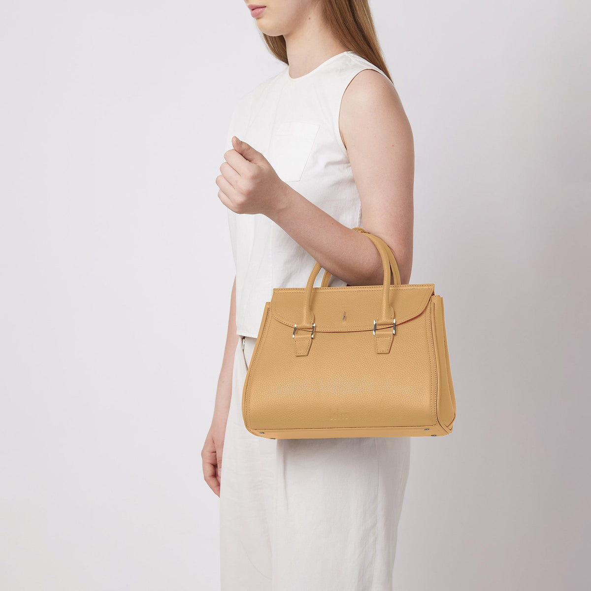 COCO SATCHEL MEDIUM PEBBLE BISQUE