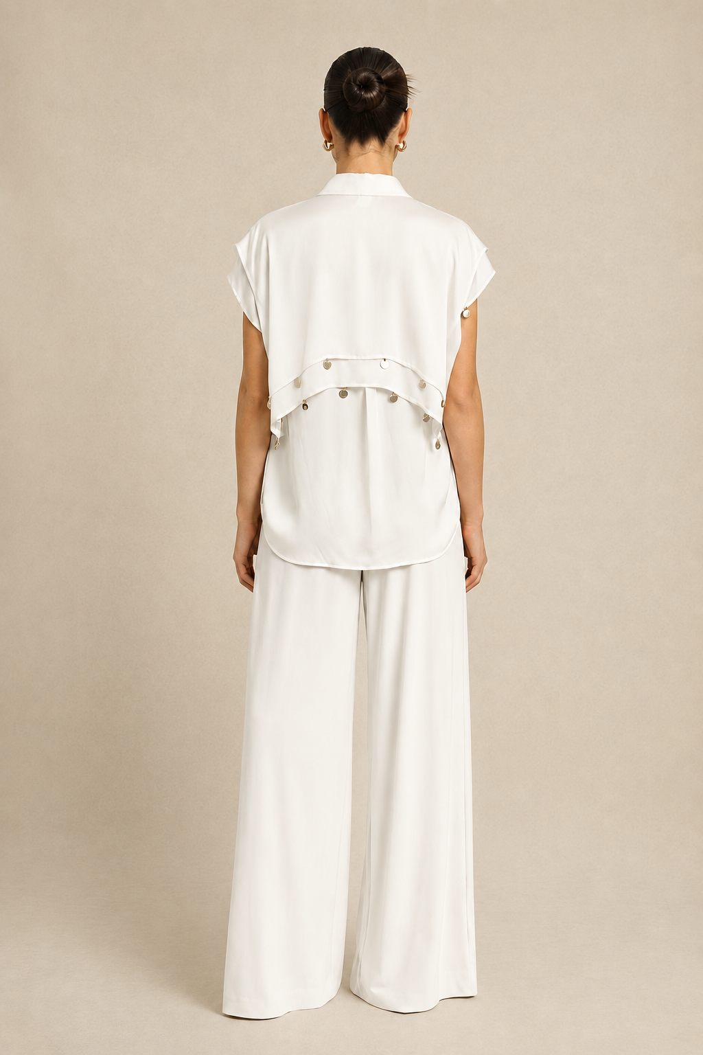 Ivory White Coin Flap Co-ord set