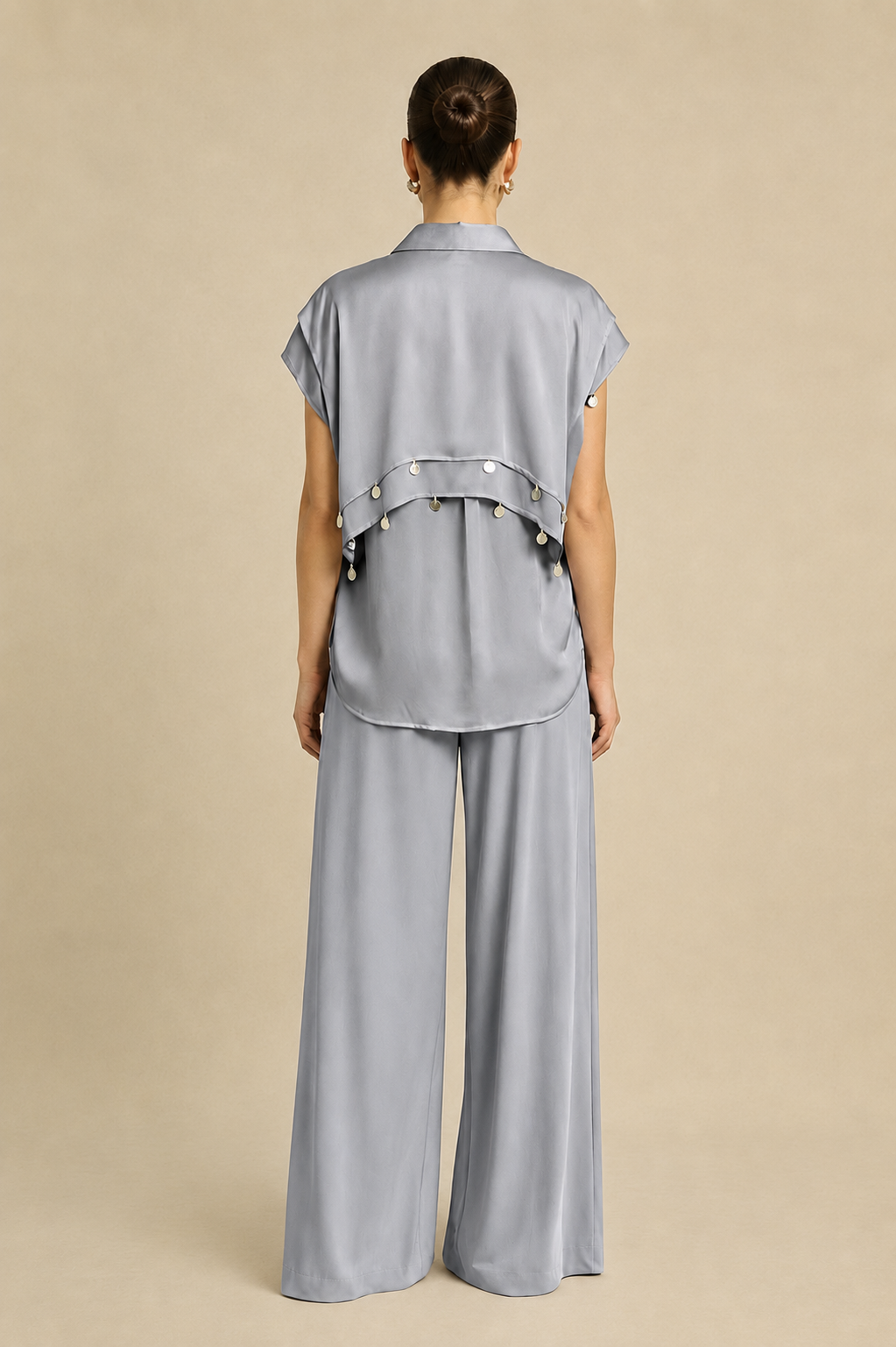 Steel Grey Coin Flap Co-ord set