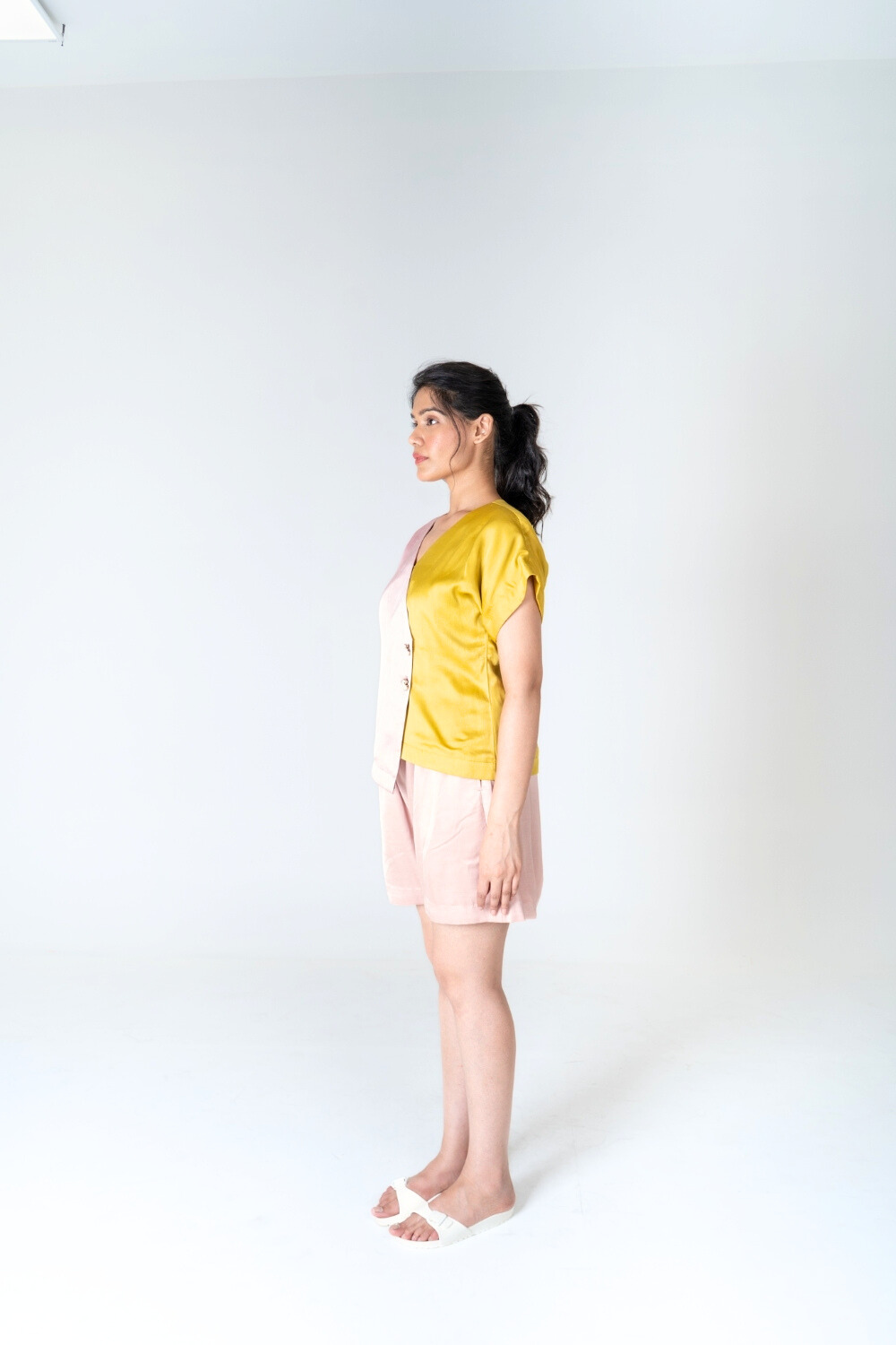 Pink-Yellow Short Co-ord Set