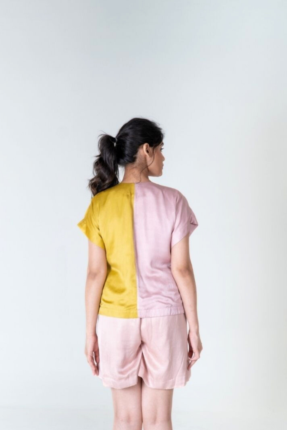 Pink-Yellow Short Co-ord Set