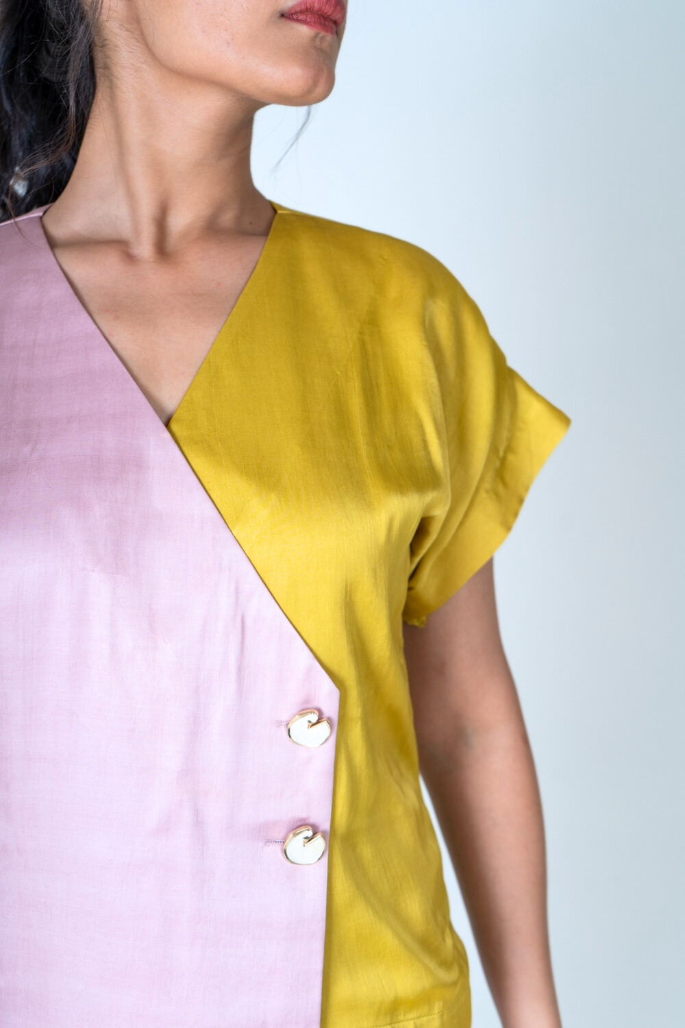 Pink-Yellow Short Co-ord Set