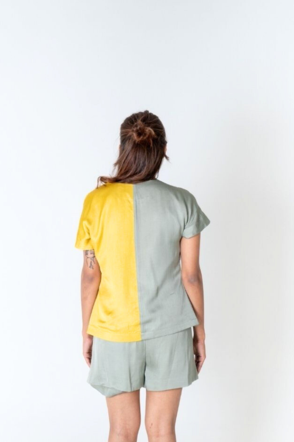 Green-Yellow Short Co-ord Set