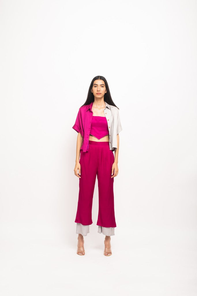Wine-Grey Half & Half Set