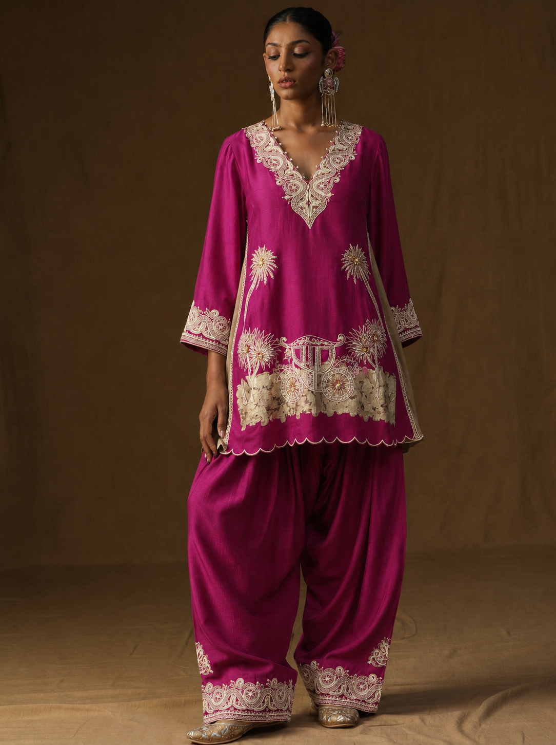 Vanya – Madhur Gulabi Embroidered Suit Set
