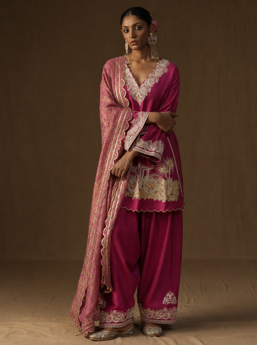 Vanya – Madhur Gulabi Embroidered Suit Set
