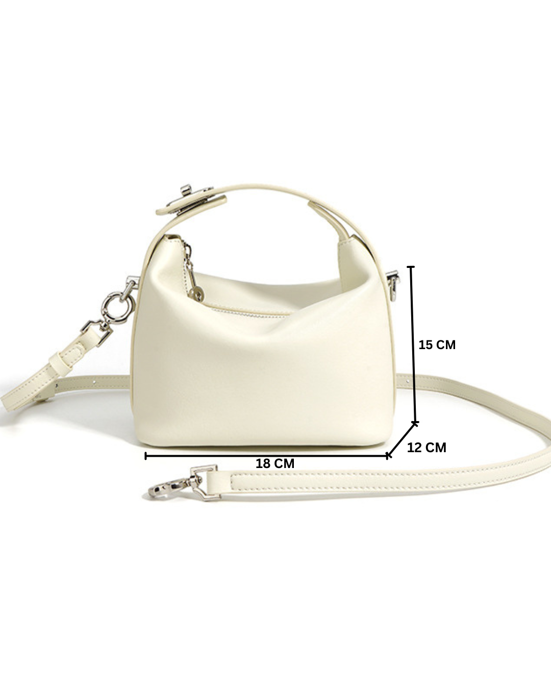Liora- ladies leather handbag col.Ivory