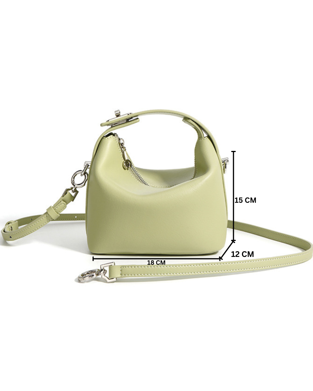 Liora- ladies leather handbag col.avocado green