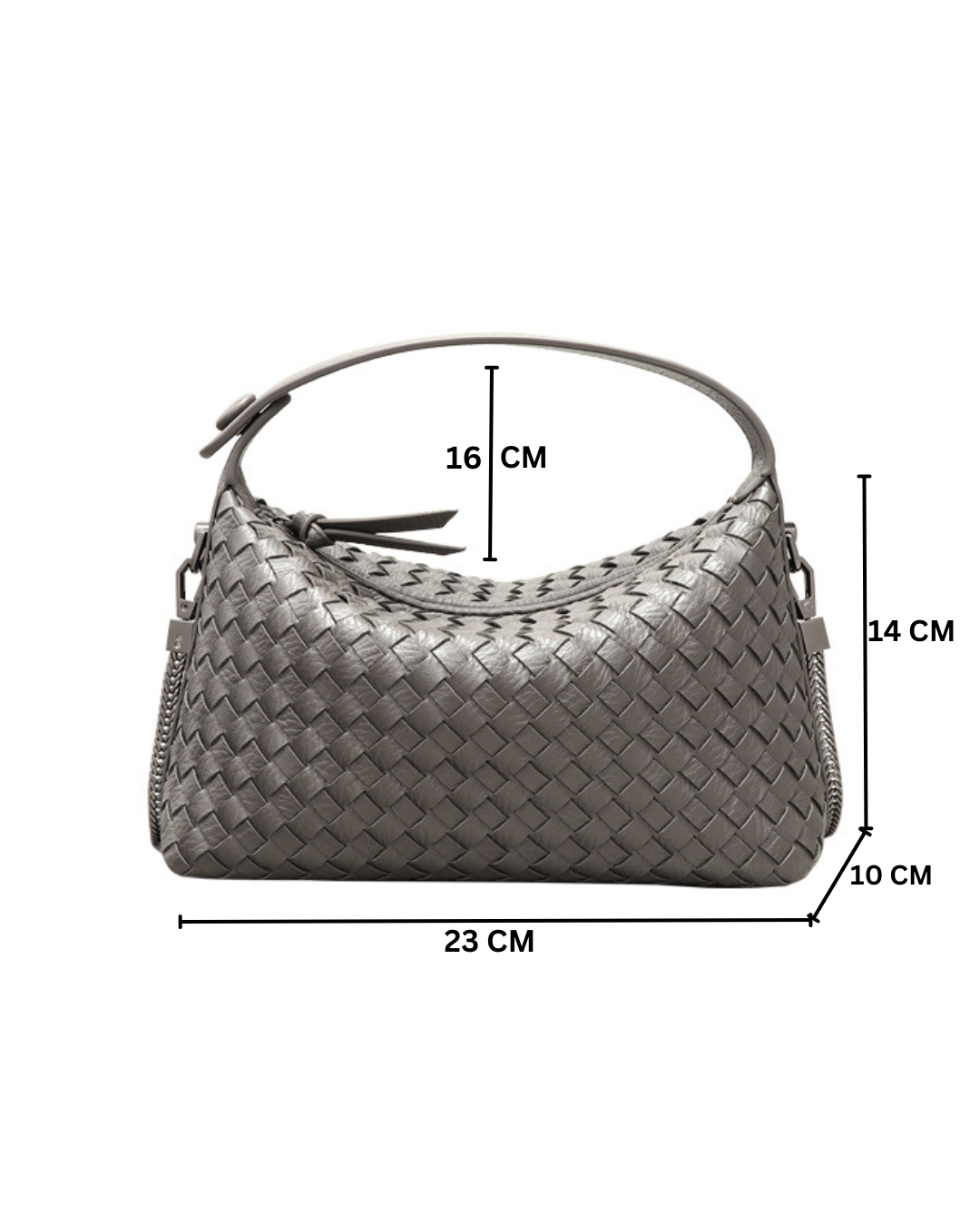 Fero- woven ladies handbag col.dark Grey