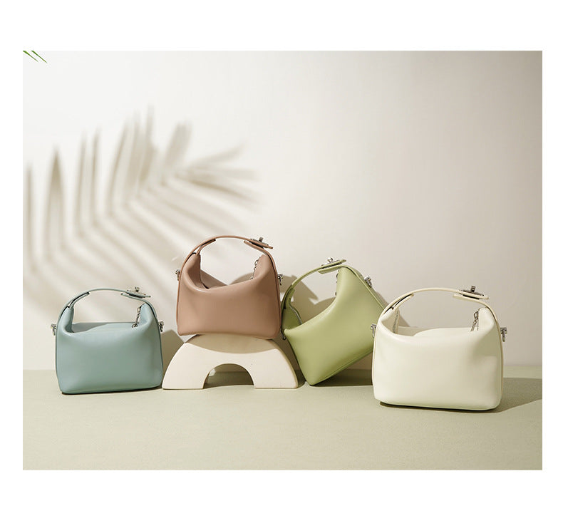 Liora- ladies leather handbag col.smoke powder