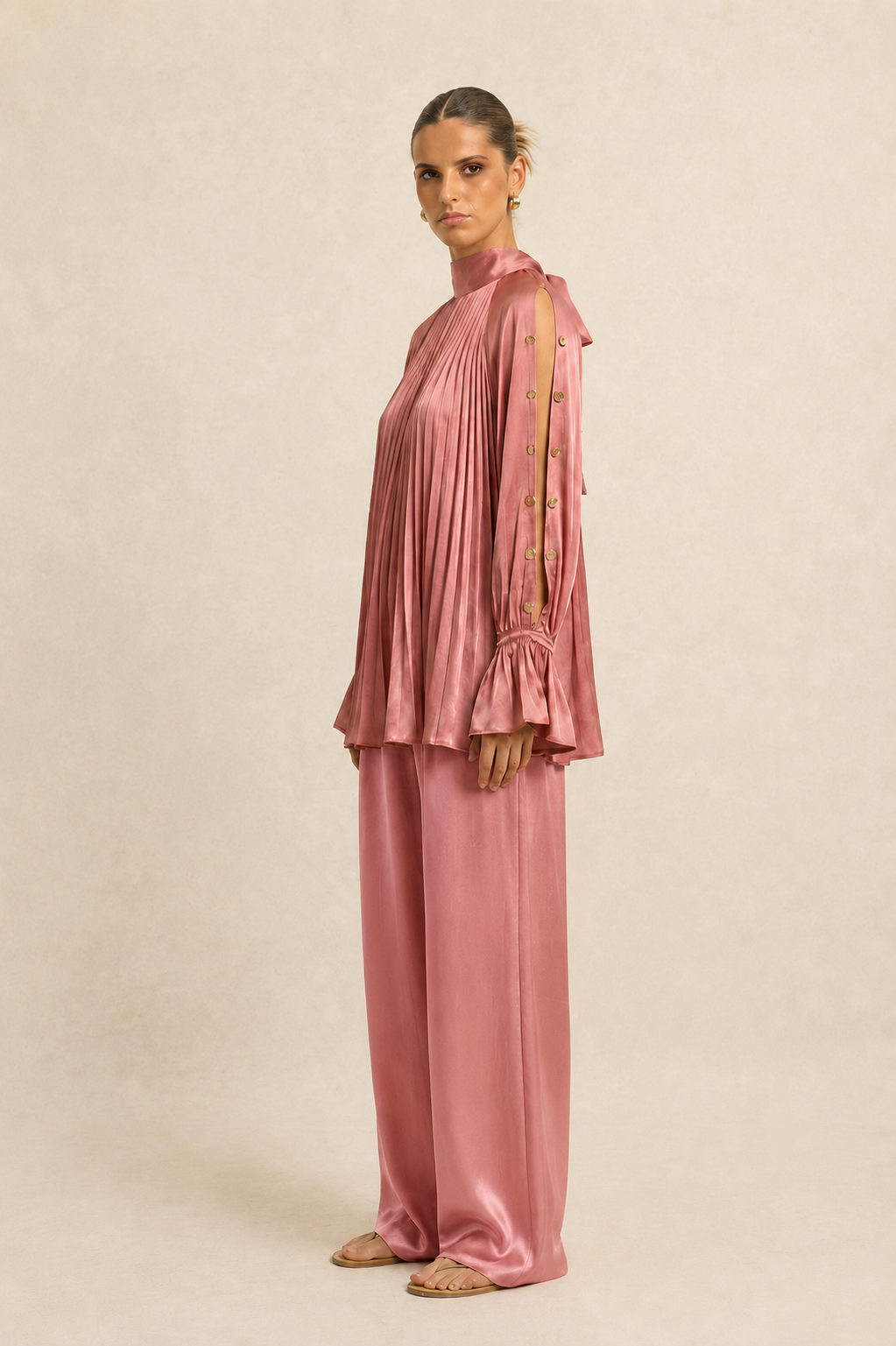 Brick Red Halter Neck Co-ord Set