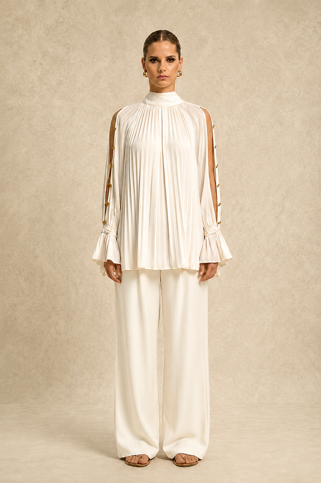 Ivory White Halter Neck Co-ord Set