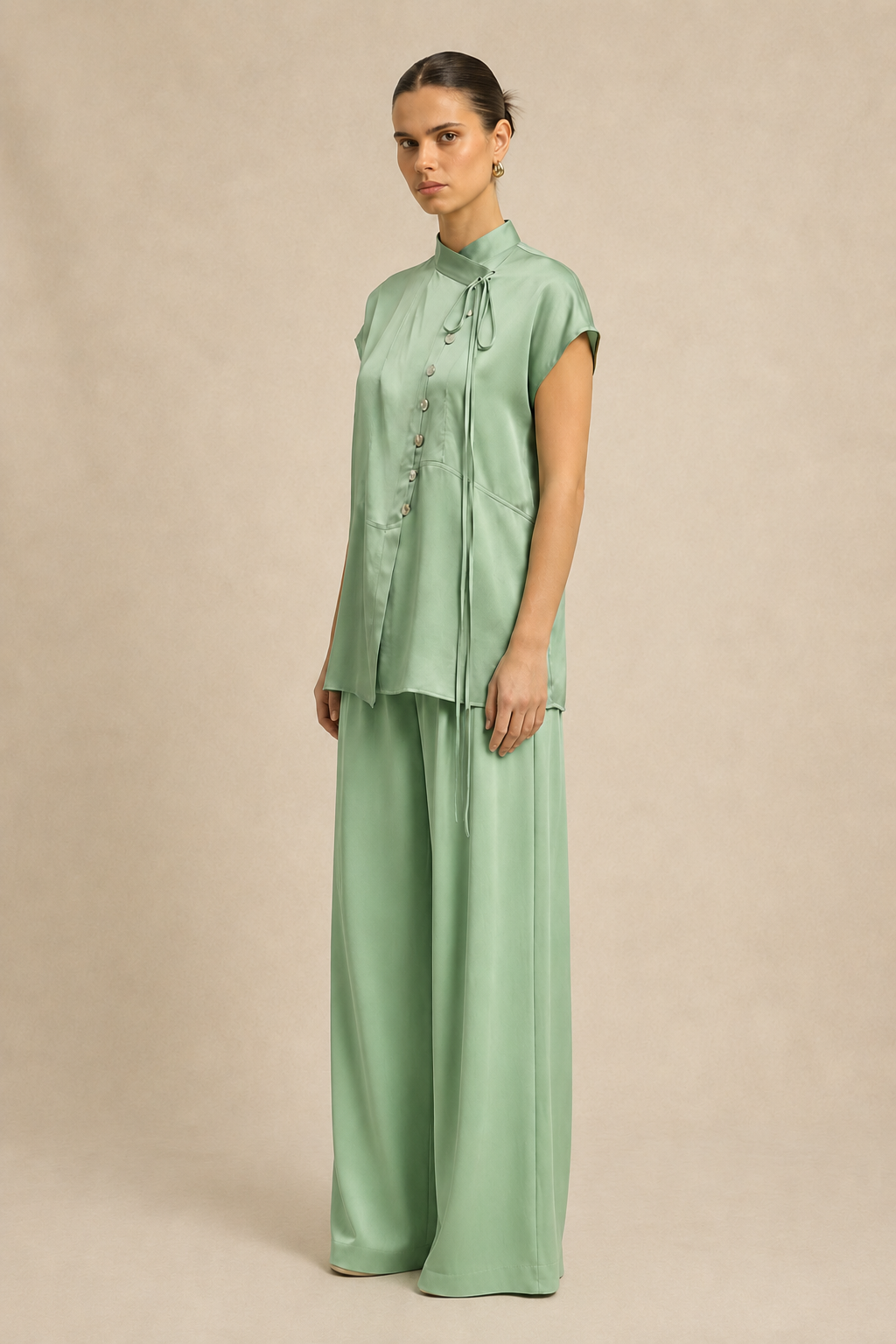 Ash Green Crew Neck Co-ord set
