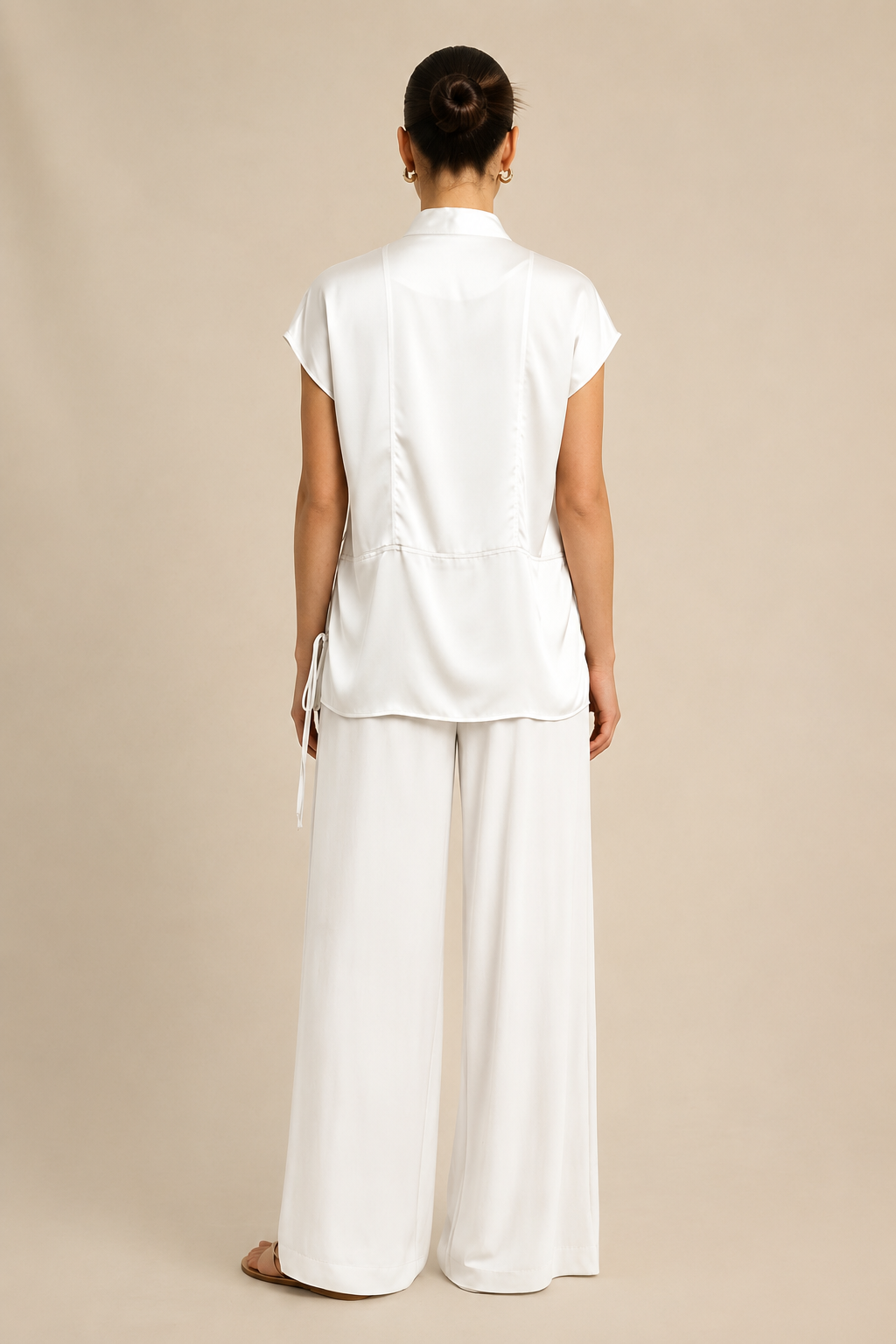 Ivory White Crew Neck Co-ord set