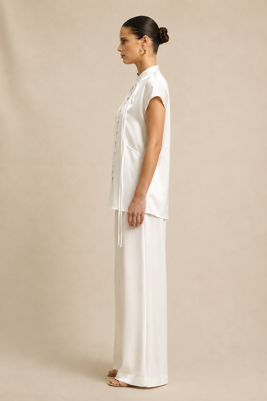Ivory White Crew Neck Co-ord set
