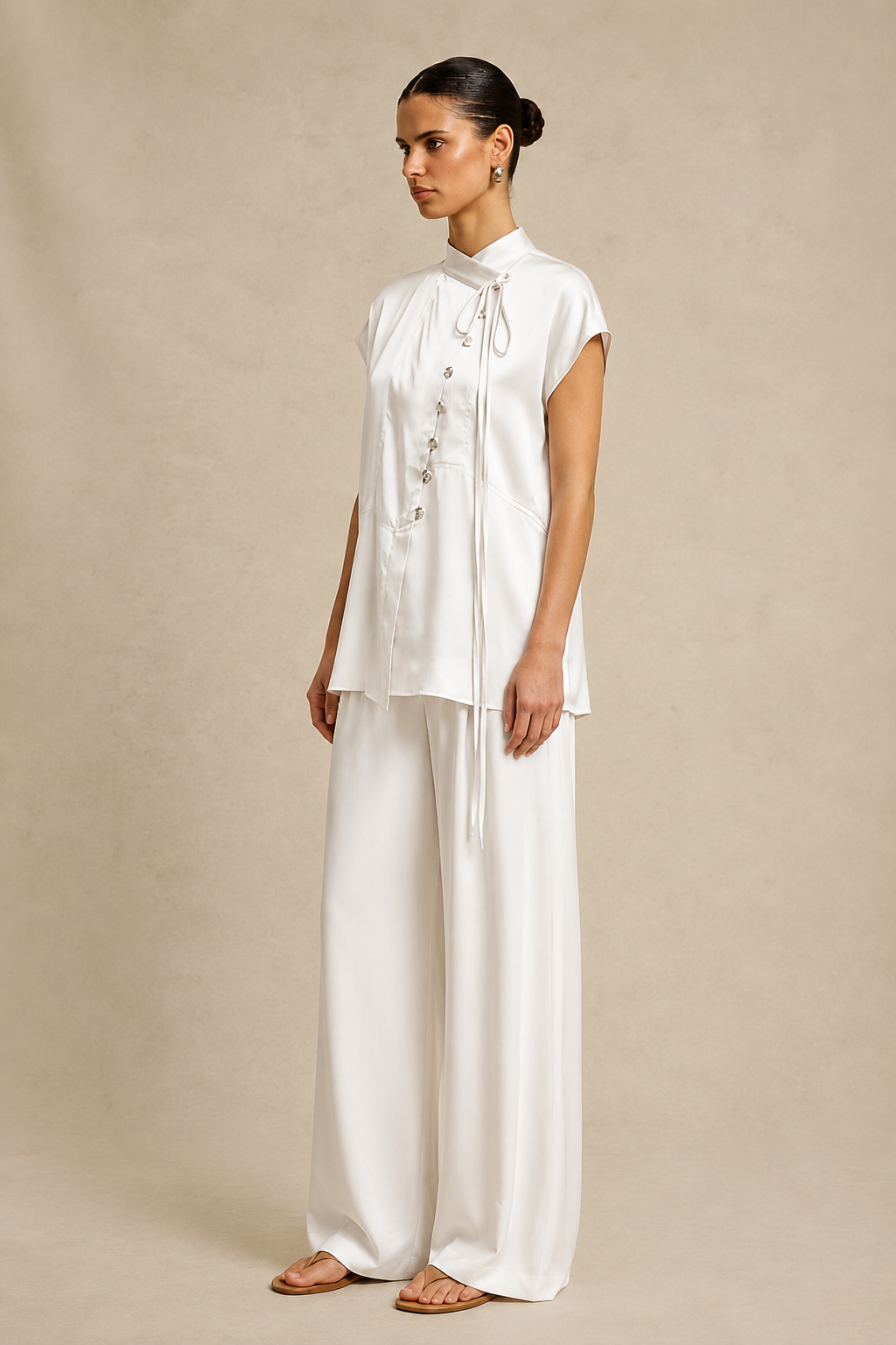 Ivory White Crew Neck Co-ord set