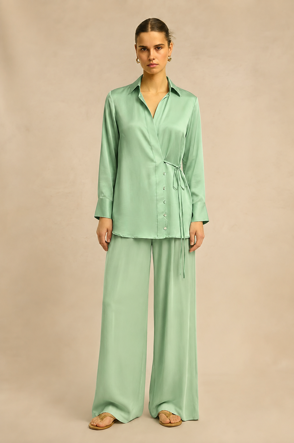 Ash Green Wrap Co-ord set