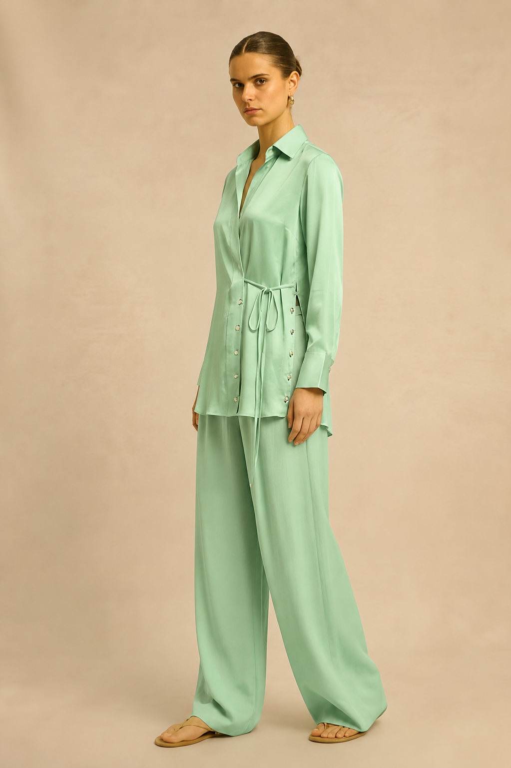 Ash Green Wrap Co-ord set