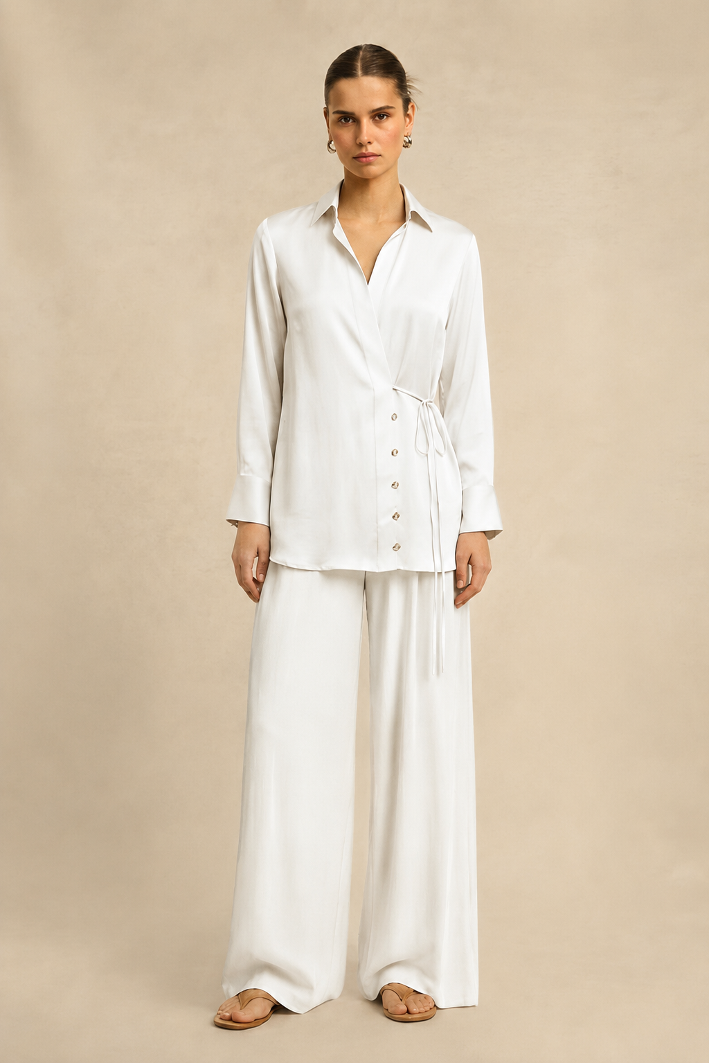 Ivory White Wrap Co-ord set