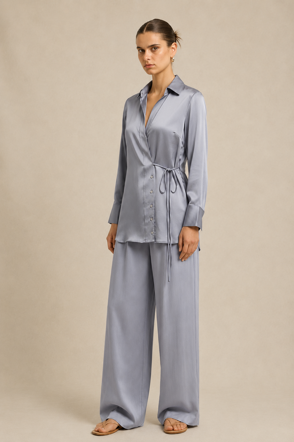 Steel Grey Wrap Co-ord set