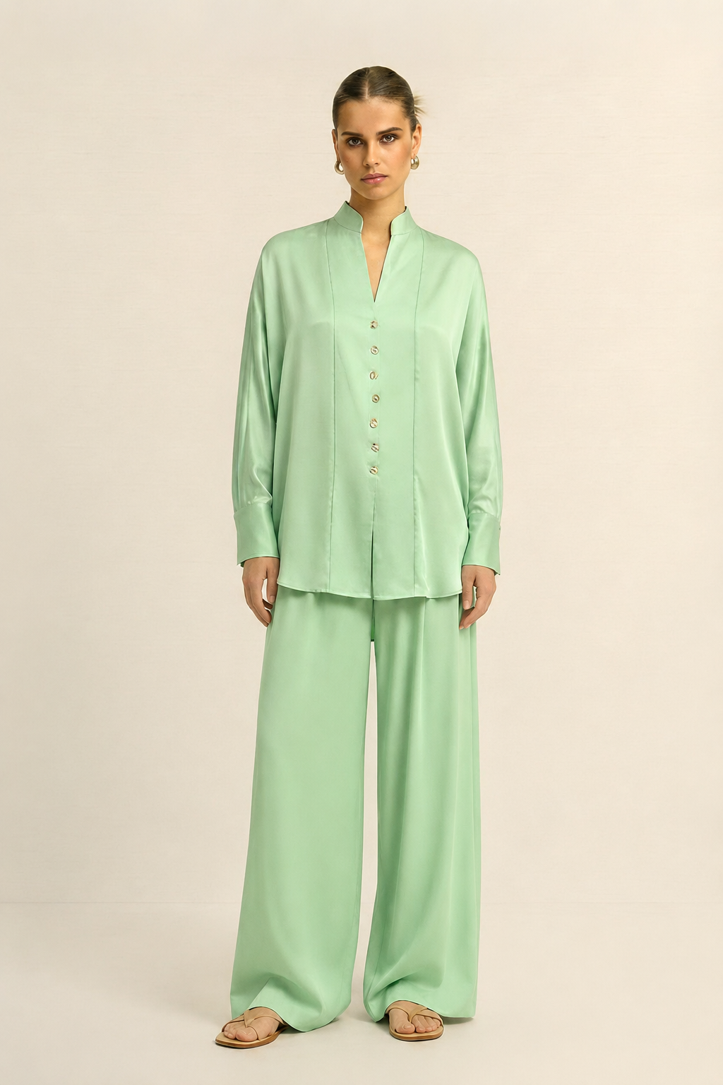 Ash Green Kaftan Co-ord set