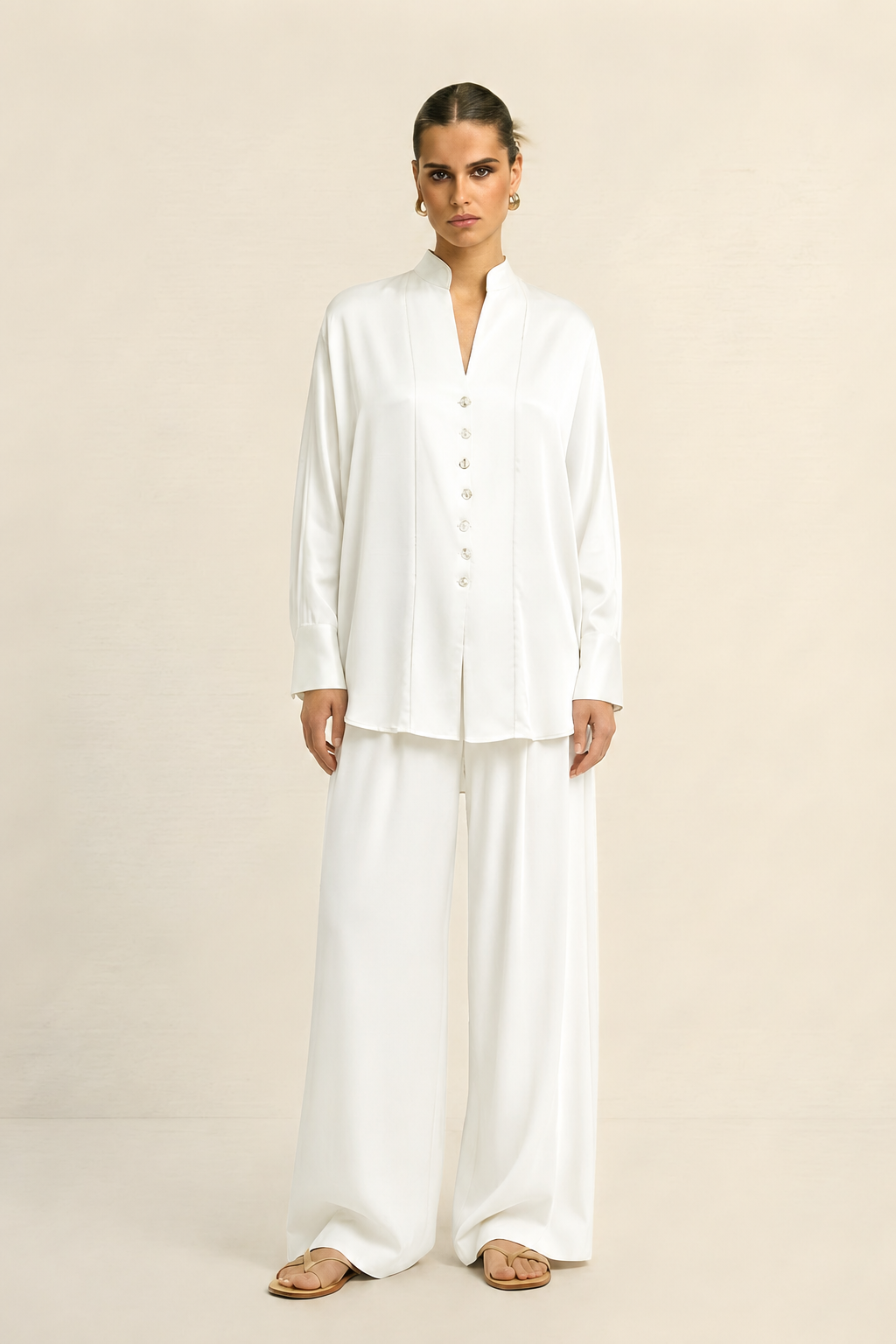 Ivory White Kaftan Co-ord set