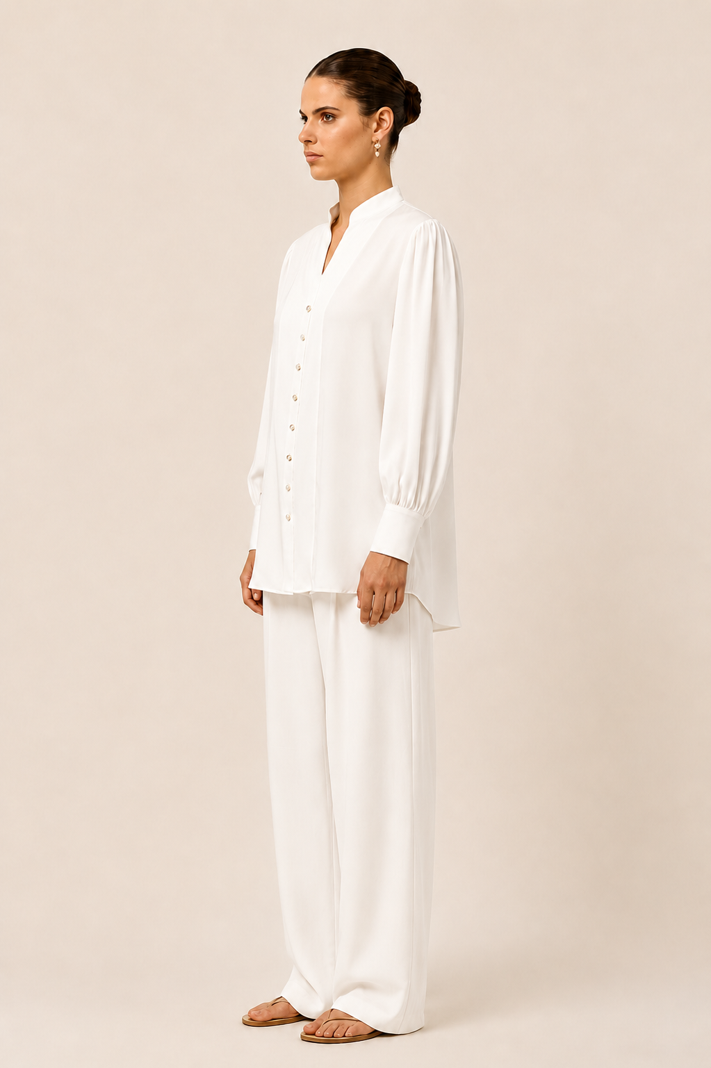 Ivory White Kaftan Co-ord set