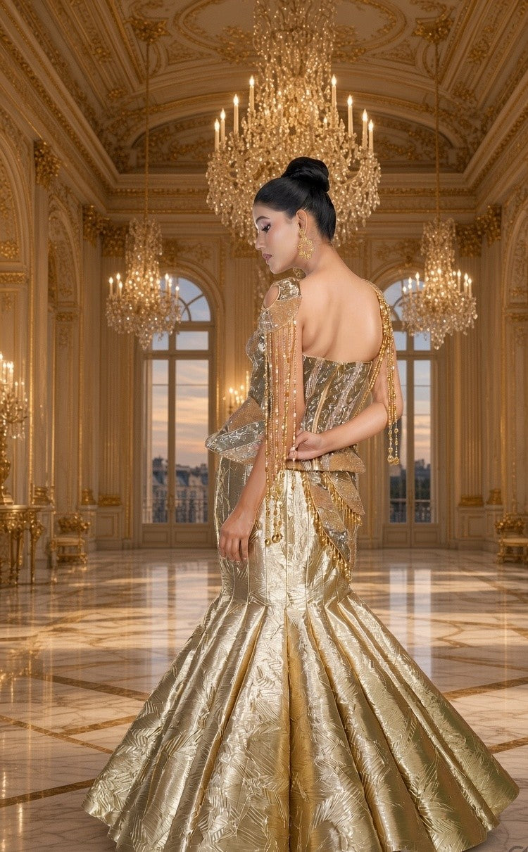 Crush Tissue Constructed Skirt Corset