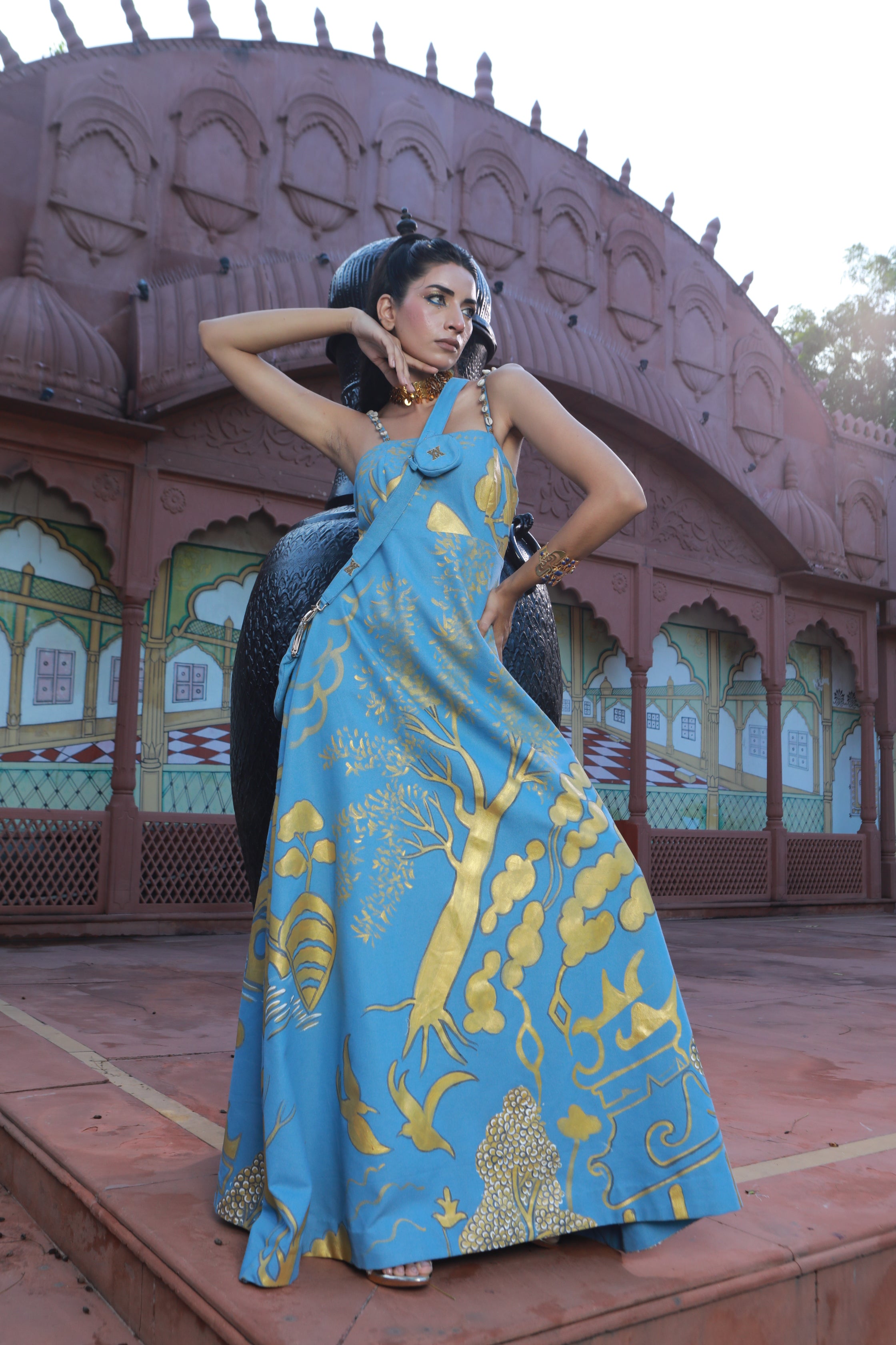 Hand Painted Long Dress