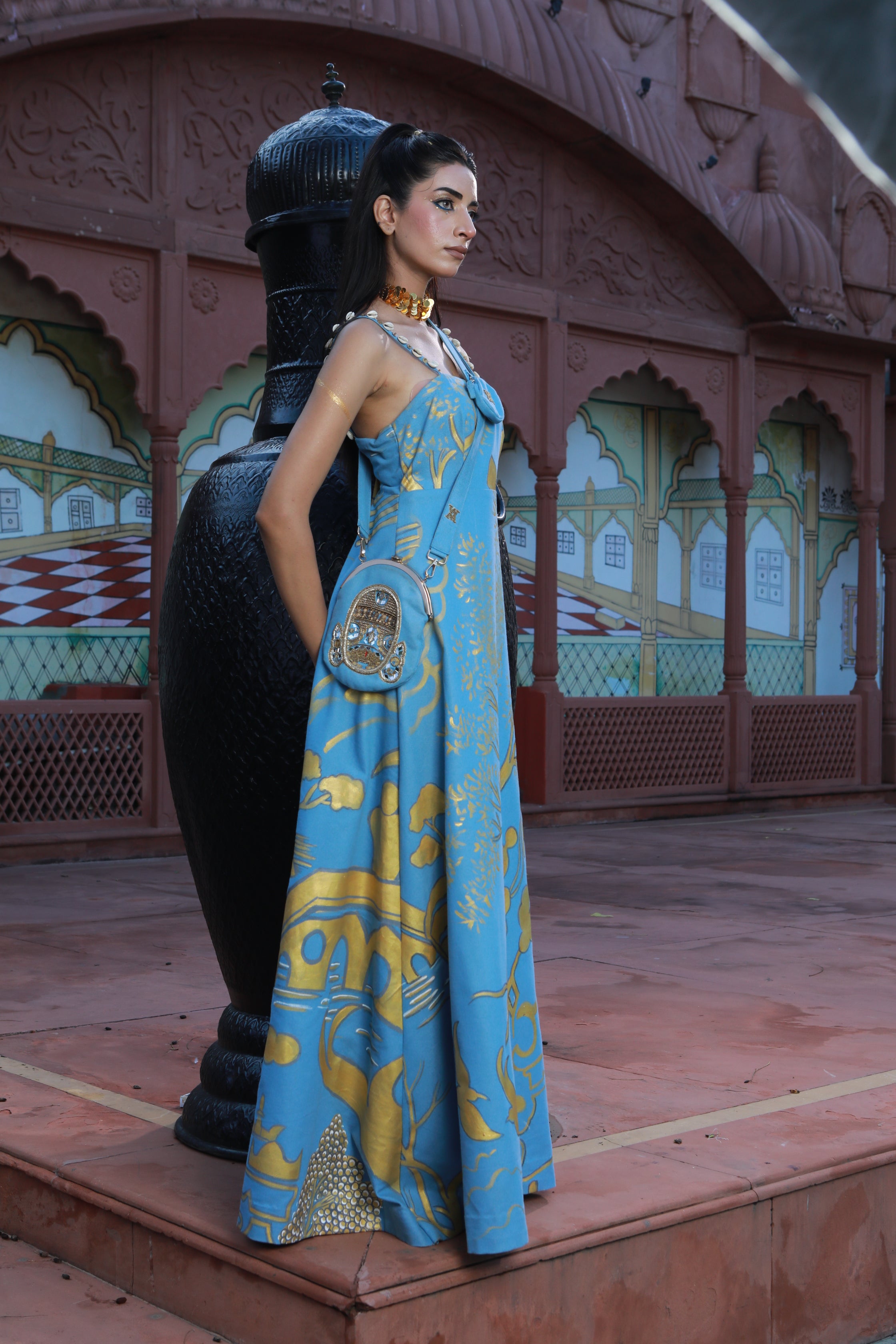 Hand Painted Long Dress
