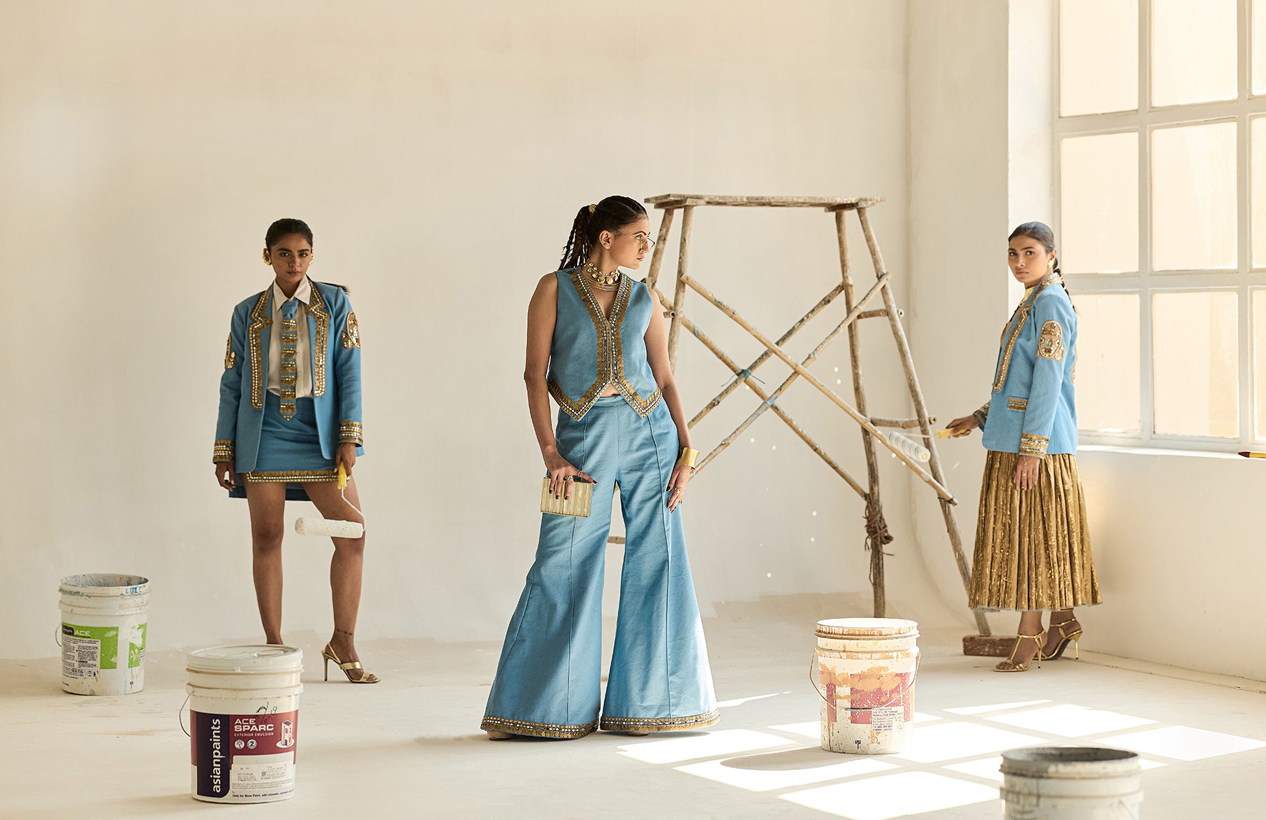 DENIM WAIST COAT AND  HIPSTERS