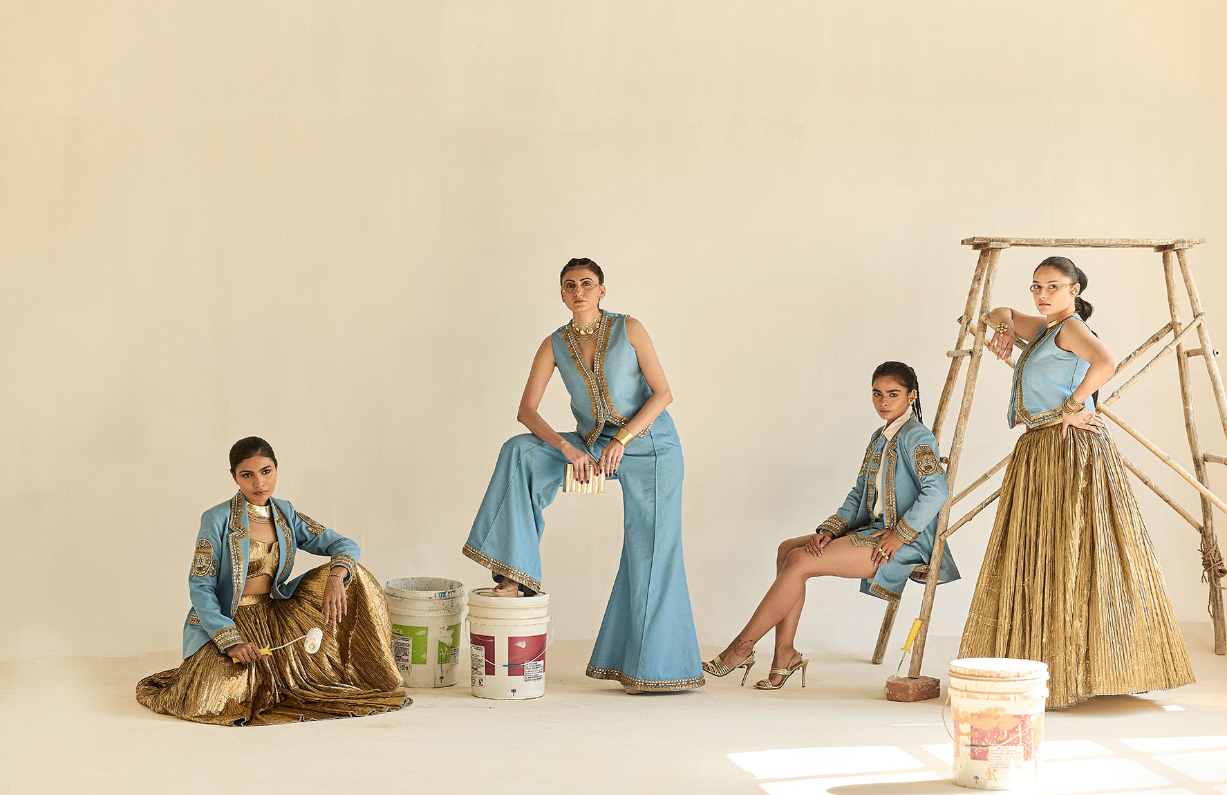 DENIM WAIST COAT AND  HIPSTERS