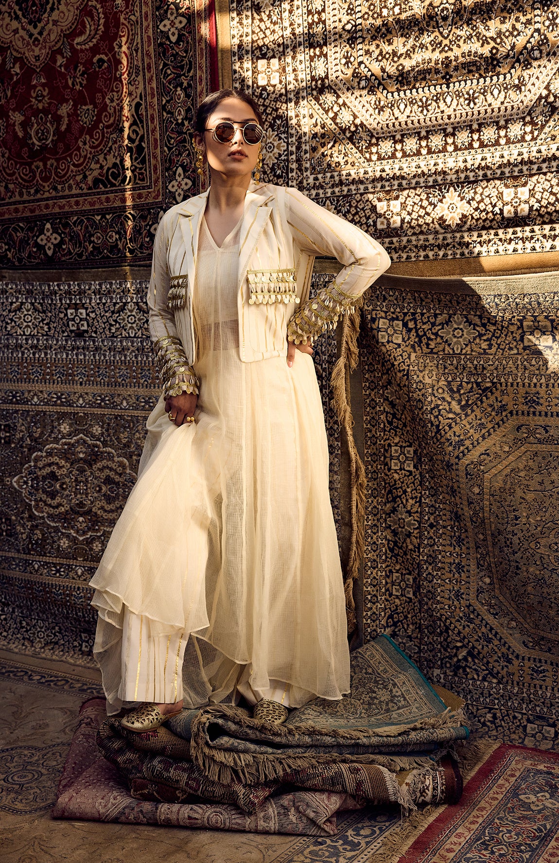 DEVI DRAPE IVORY 4 PIECE SET