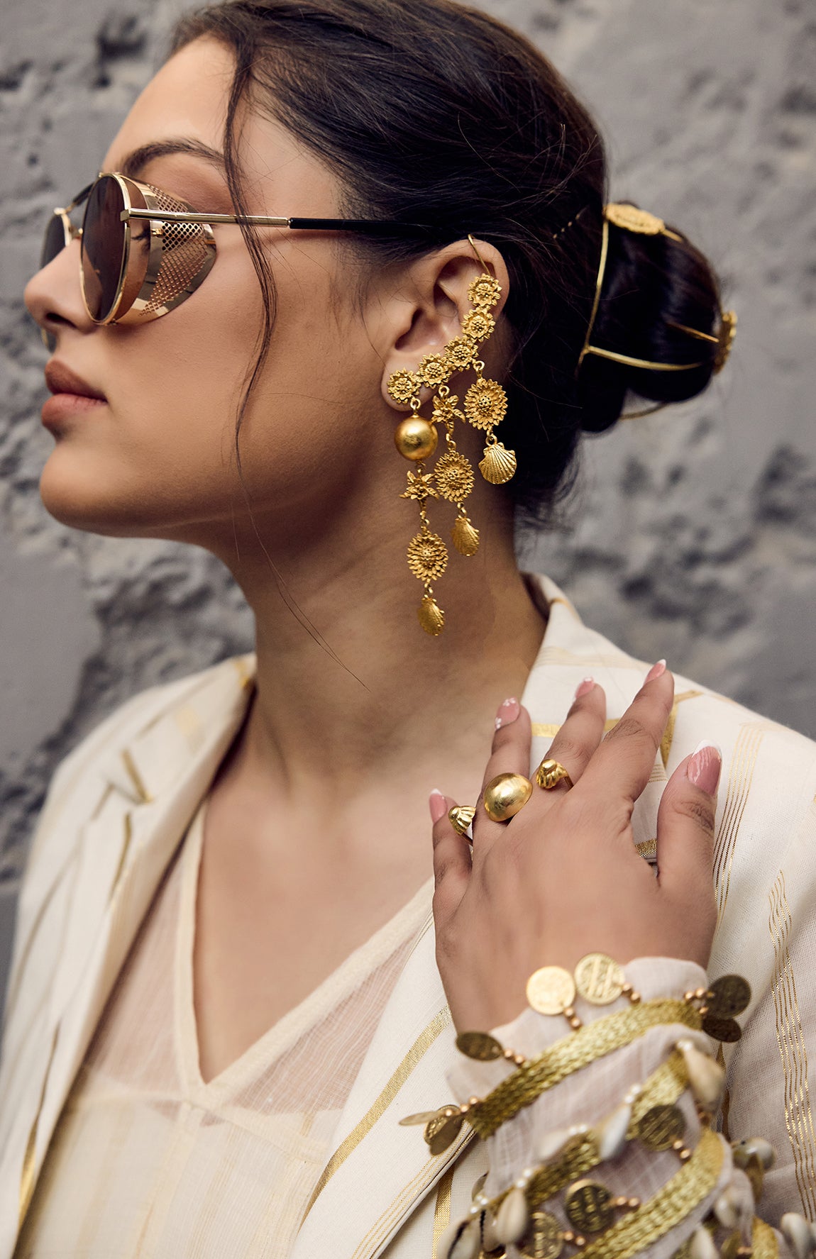 DEVI DRAPE IVORY 4 PIECE SET