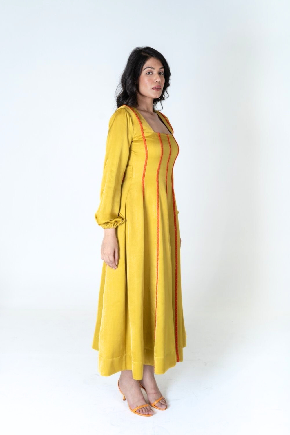 Yellow Maxi Dress- Orange Braids