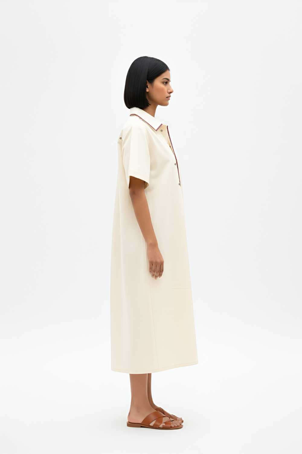 Ivory-Tuscan Red Shirt Dress